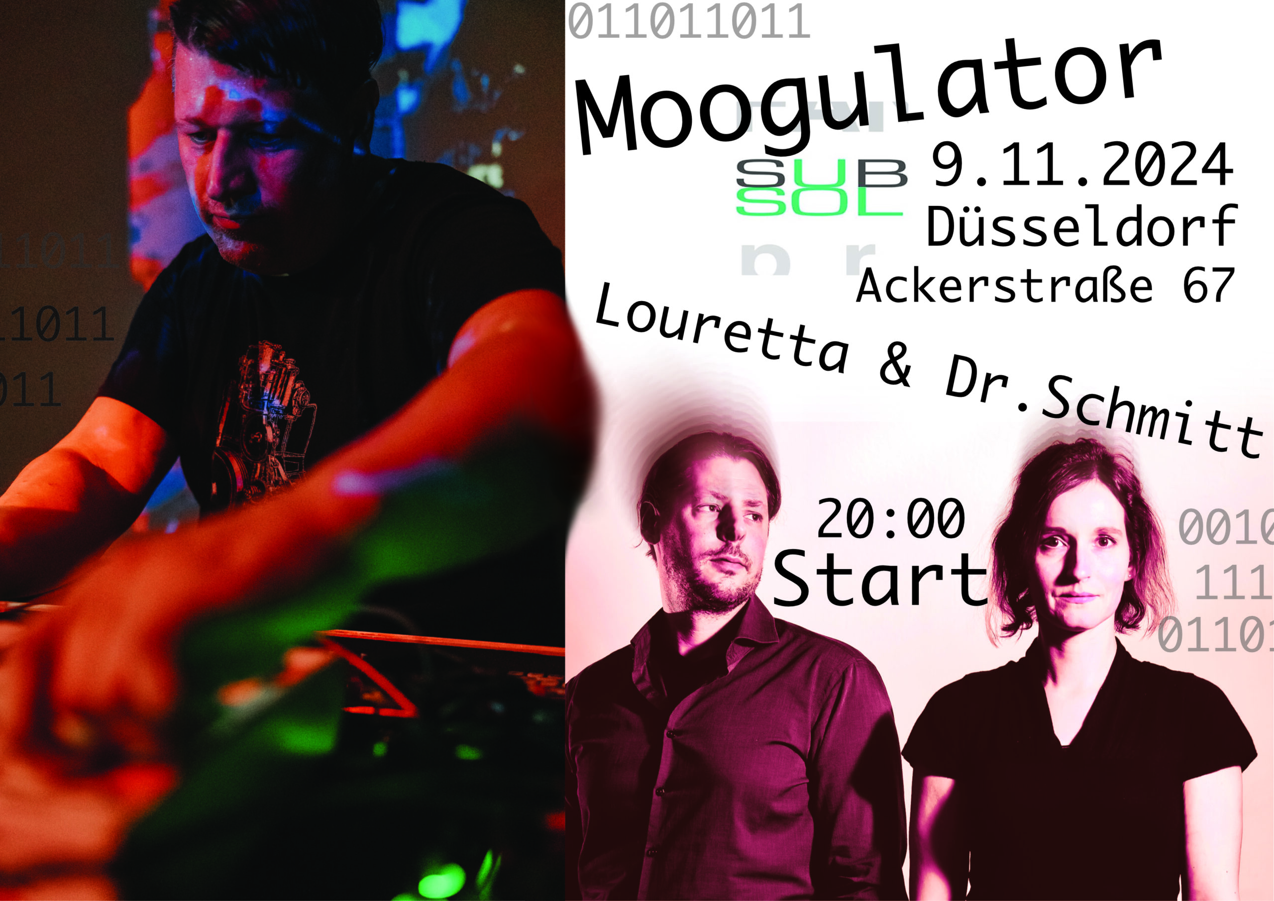 Moogulator, Louretta & Dr.Schmitt - Subsol, Düsseldorf, 9.11.2024 - 20:00